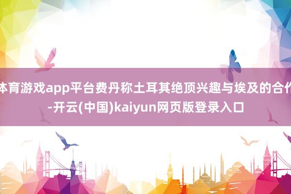 体育游戏app平台费丹称土耳其绝顶兴趣与埃及的合作-开云(中国)kaiyun网页版登录入口