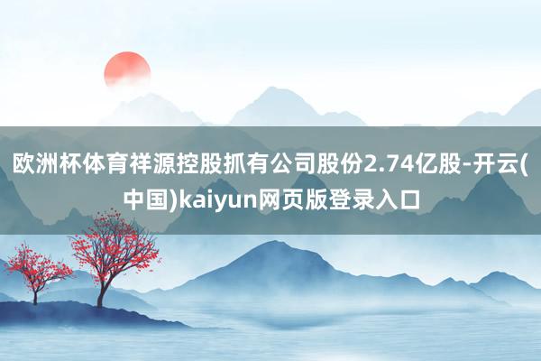 欧洲杯体育祥源控股抓有公司股份2.74亿股-开云(中国)kaiyun网页版登录入口